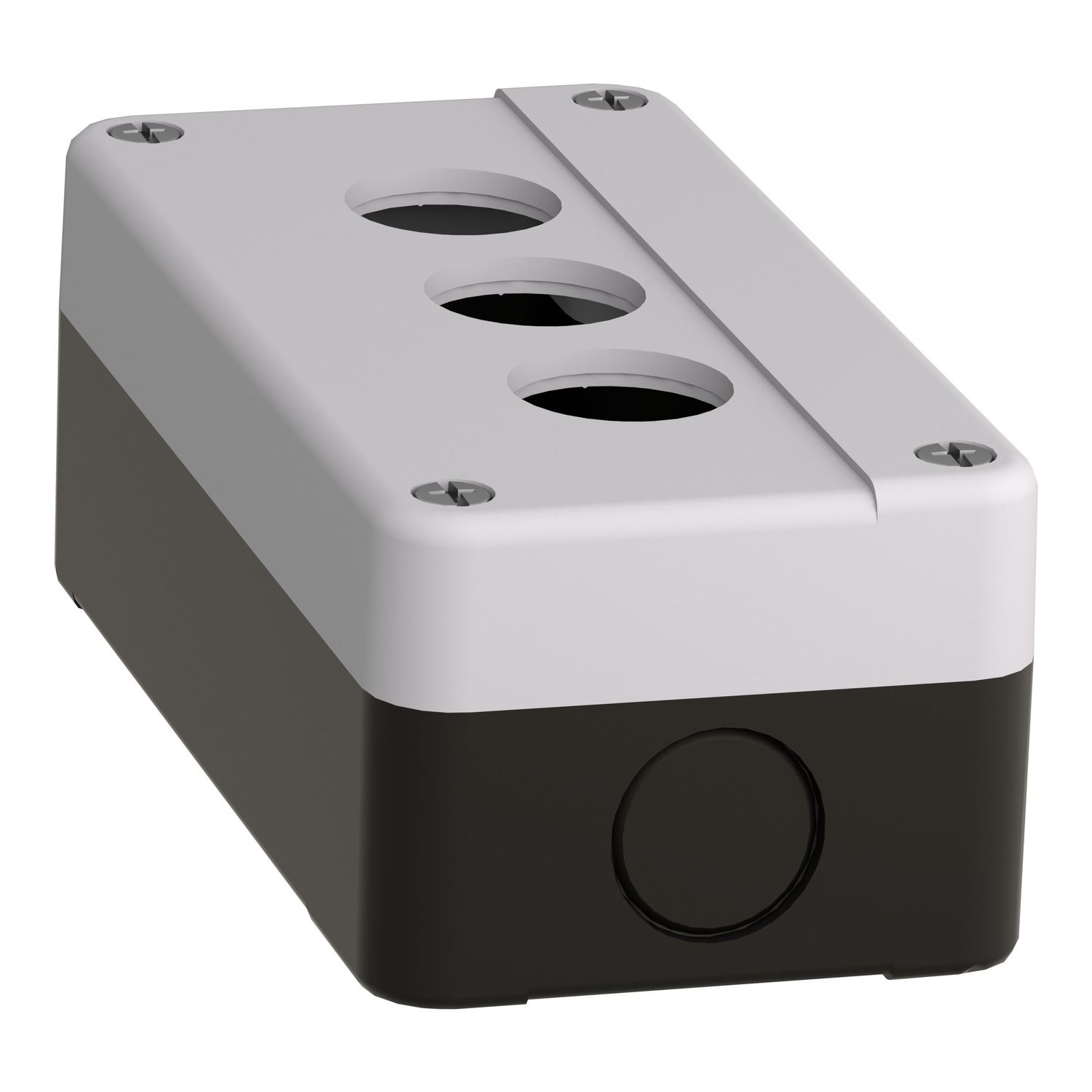 Picture of Empty enclosure, Easy Harmony XALB, plastic, grey lid, 3 cut outs, 22mm, IP65