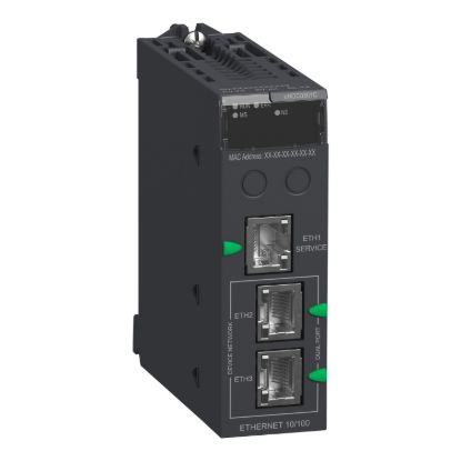 Picture of network module, Modicon M580, Ethernet IP/Modbus TCP, coated
