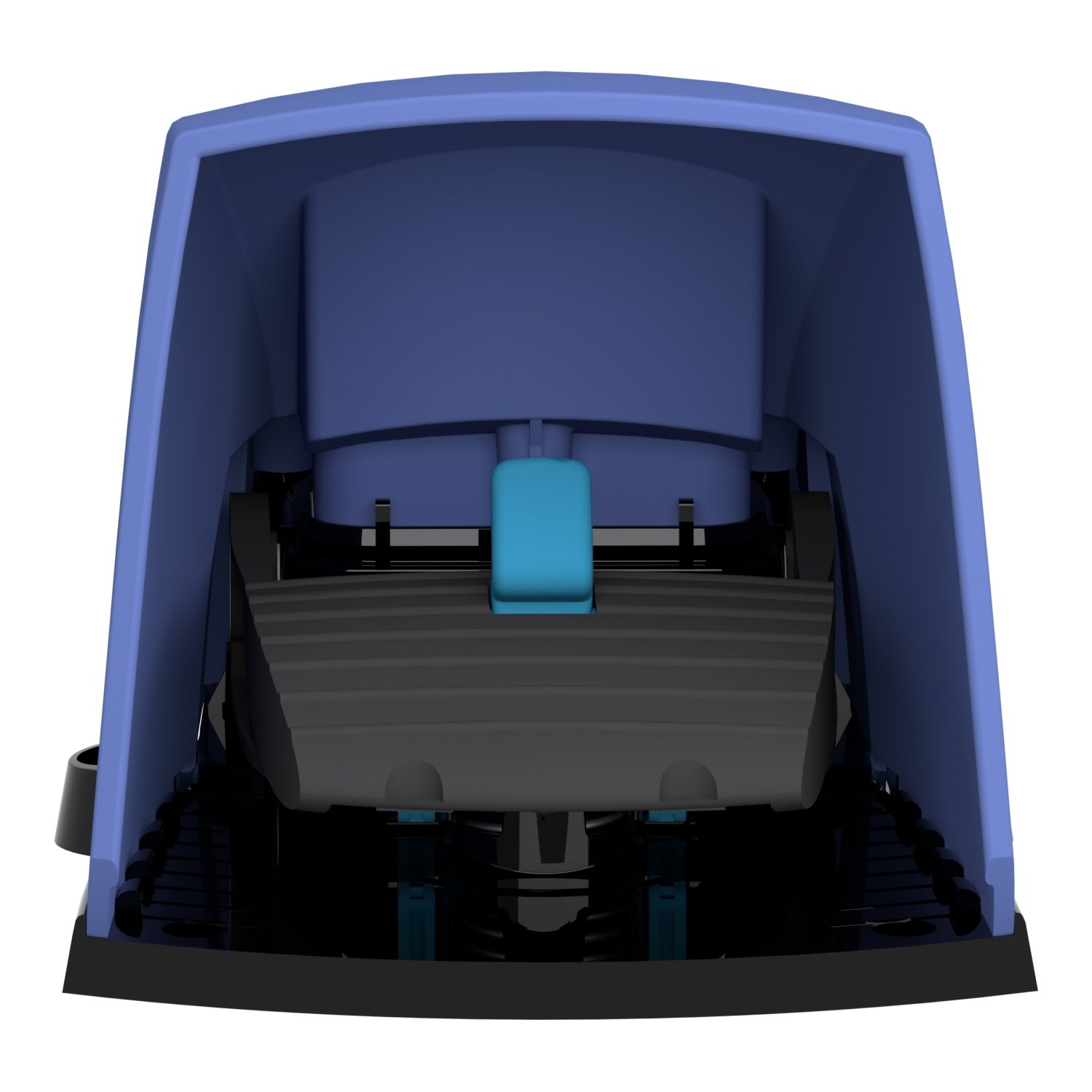 Picture of Single foot switch, Harmony XPE, plastic, blue, with cover, trigger mechanism, 1 step, 1 contact 1NC+NO, IP66