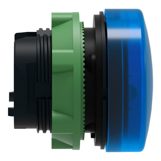 Picture of Head for Pilot light, Harmony XB5, plastic, blue, 22mm, universal LED, plain lens