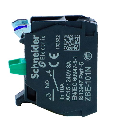 Picture of Single contact block, Harmony XB5N XB7N, silver alloy, screw clamp terminal, 1 NO