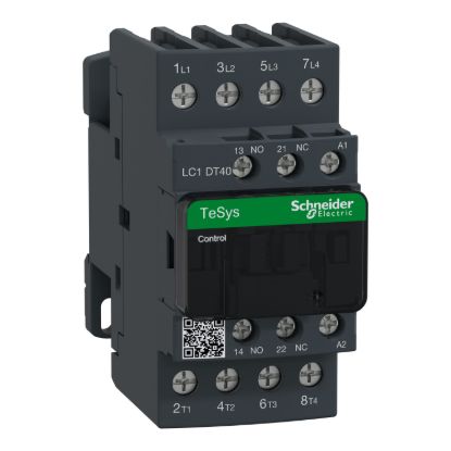 Picture of Contactor, TeSys D, TeSys Deca, 4P(4NO),AC-1,<=440V 40A,120V AC 50/60Hz coil, screw terminal