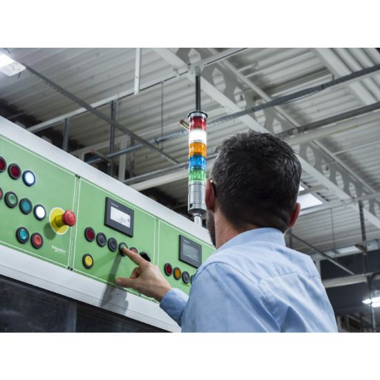 Picture of Complete body light block assembly, Harmony XB5, plastic, universal LED, body fixing collar, 24V AC DC