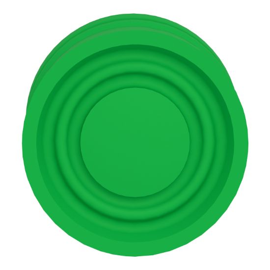 Picture of Push button head, Harmony XB4, metal, flush, green, 22mm, spring return, coloured boot, unmarked