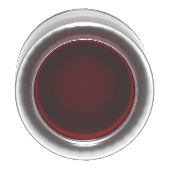 Picture of Head for non illuminated push button, Harmony XB4, red flush, 22mm, spring return, clear boot, unmarked