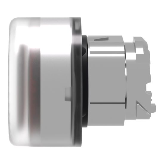 Picture of Head for non illuminated push button, Harmony XB4, red flush, 22mm, spring return, clear boot, unmarked