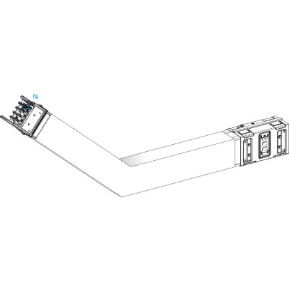 Picture of Elbow, Canalis KSA630, aluminium, 500/630A, sides A/B made to measure, to go upward, special angle, 3L+N+PE, RAL9001