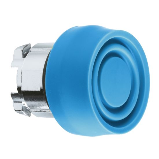 Picture of Head for non illuminated push button, Harmony XB4, blue flush pushbutton Ø22 mm spring return unmarked