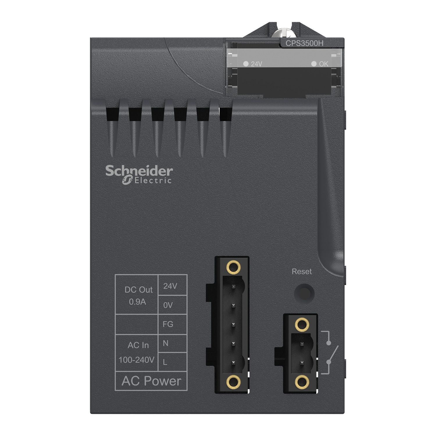 Picture of power supply module, Modicon X80, 100 to 240V AC, 36W, severe environment