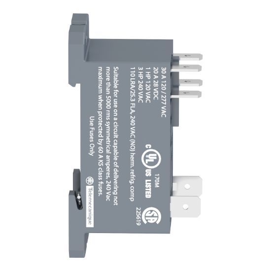 Picture of power relay, Harmony electromechanical relays, DIN rail or panel mount relay, 30A, 2NO, 120V AC
