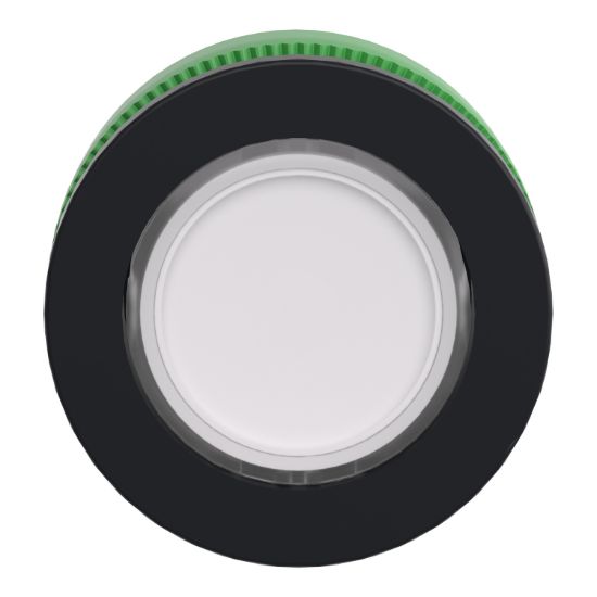 Picture of Head for pilot light, Harmony XB5, antimicrobial, plastic, white, 30mm, universal LED, plain lens