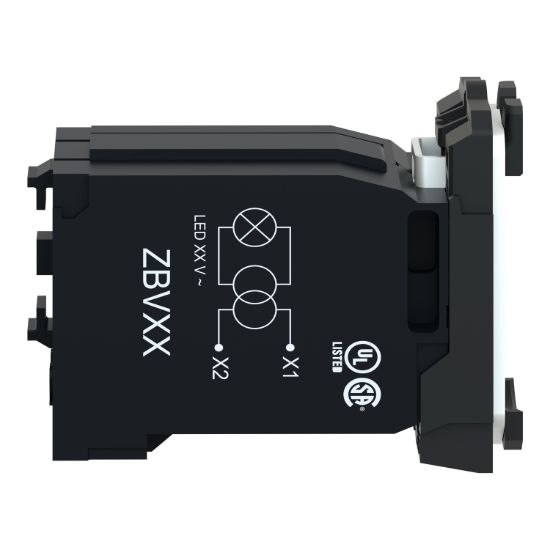 Picture of Light block with body fixing collar, Harmony XB5, plastic, with BA9s bulb, 440...480V AC