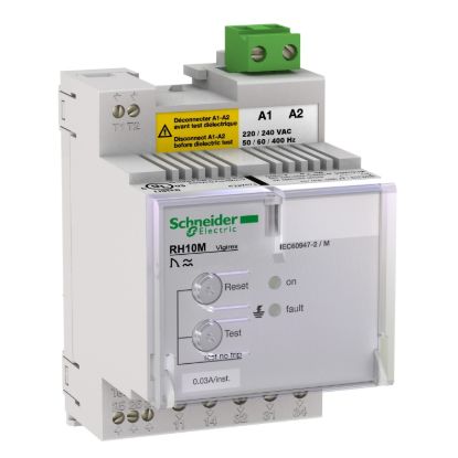 Picture of Residual current protection relay, VigiPacT RH10M, 1A, 380/415VAC 50/60Hz, DIN rail mounting