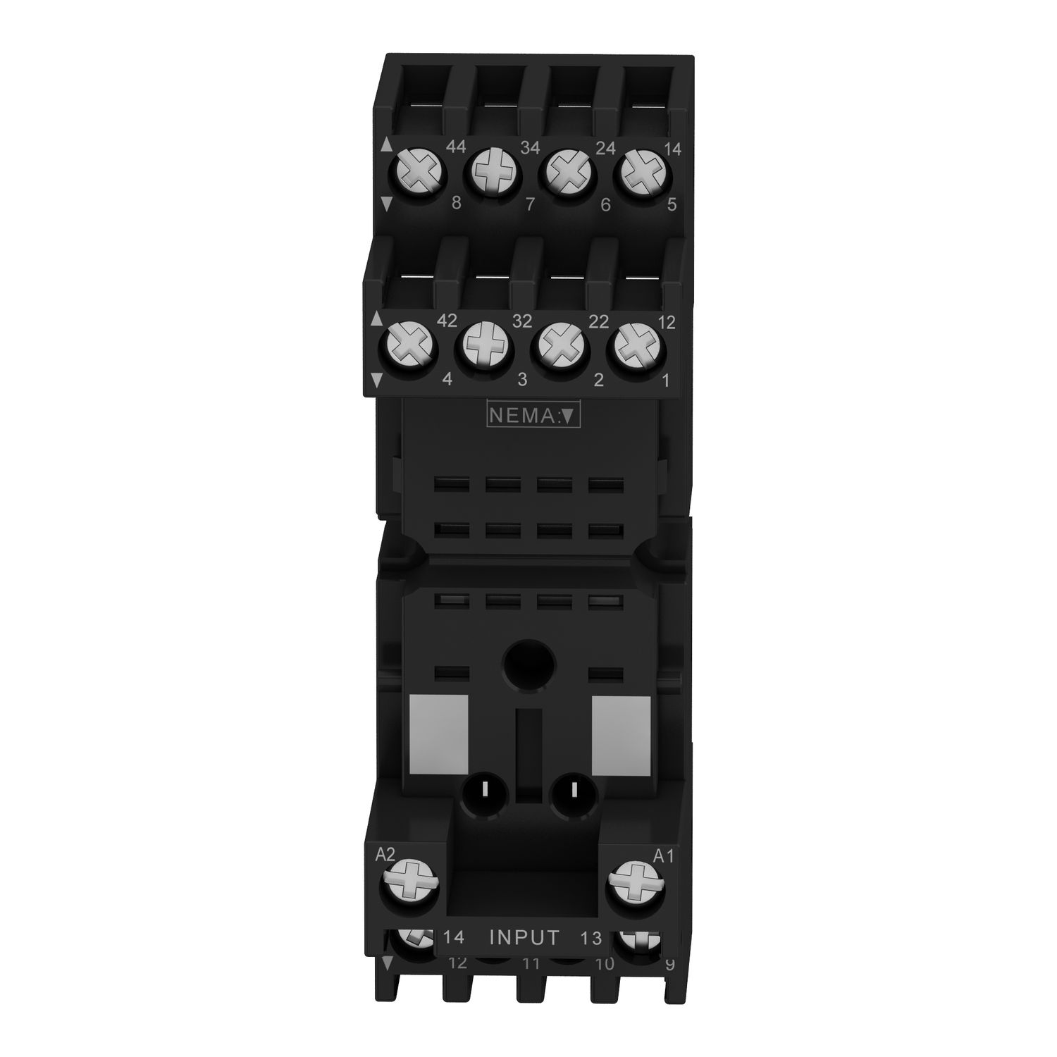 Picture of Socket for RXM2 RXM4 relays, Harmony Timer Relays, screw connectors, mixed contact