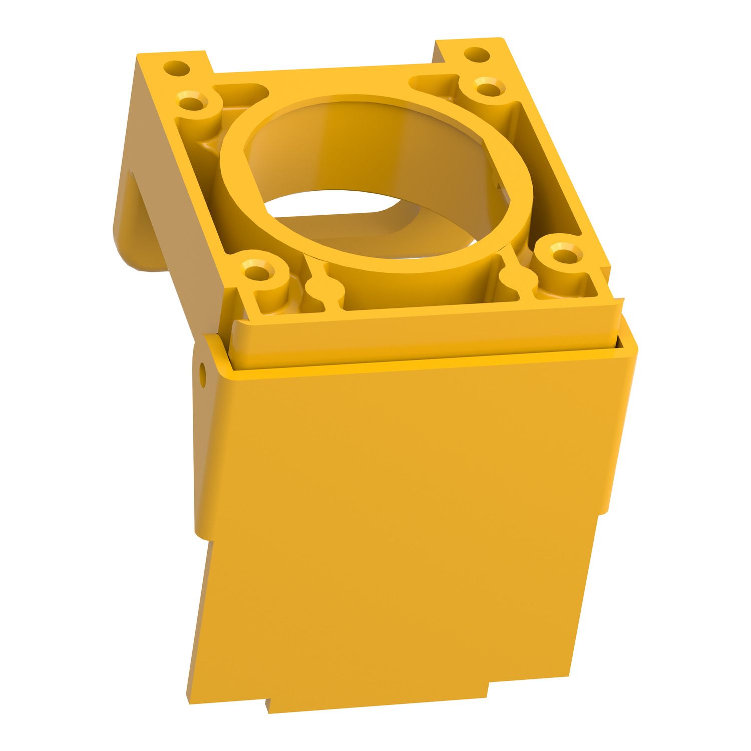 Picture of Padlockable flap, Harmony XB4, for 22mm flush push button, metal, yellow