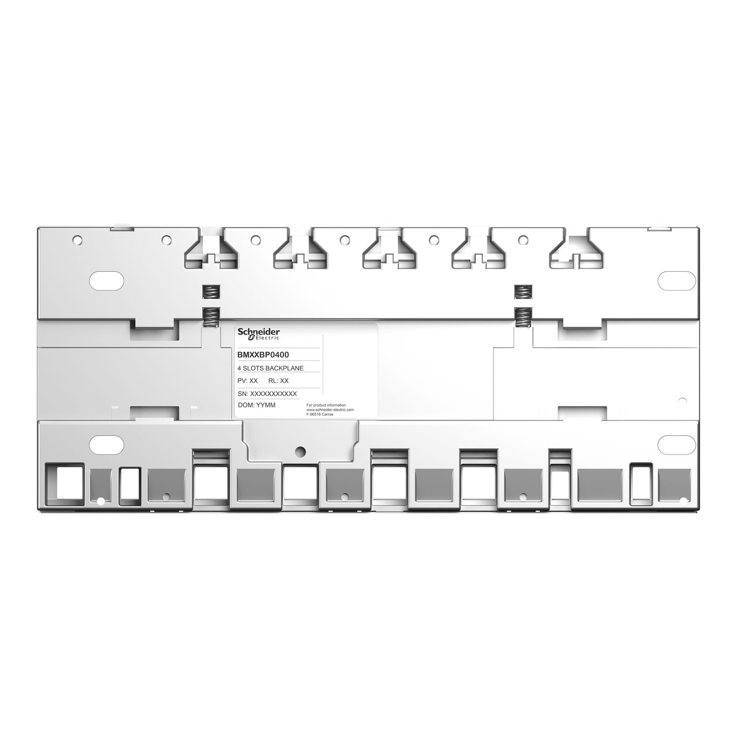 Picture of Backplane, Modicon X80 automation platform, 4 slots, panel, plate or DIN rail mounting