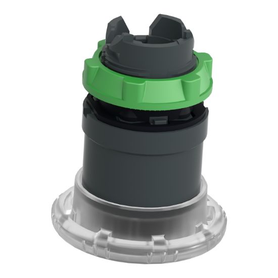 Picture of Head for illuminated push button, Harmony XB5, plastic, white mushroom 40mm, 22mm, universal LED, turn to release