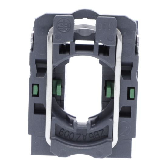 Picture of Single contact block with body fixing collar, Harmony XB5, plastic, screw clamp terminal, 2NO