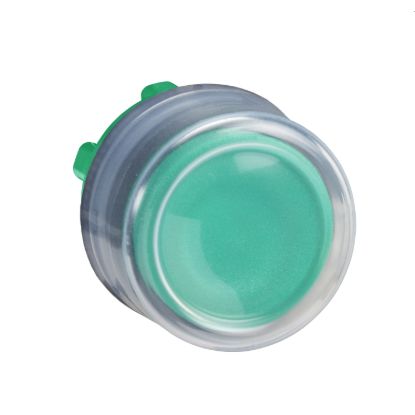 Picture of Head for non illuminated push button, Harmony XB5, plastic, projecting, green, 22mm, spring return, booted, unmarked