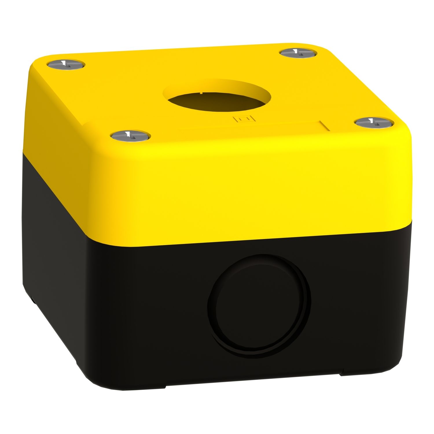Picture of Empty enclosure, Easy Harmony XALB, plastic, yellow lid, 1 cut out, 22mm, IP65