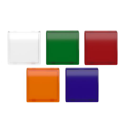 Picture of Head for pilot light, Harmony XB5, plastic, 5 square colour, 22mm, universal LED, plain lens