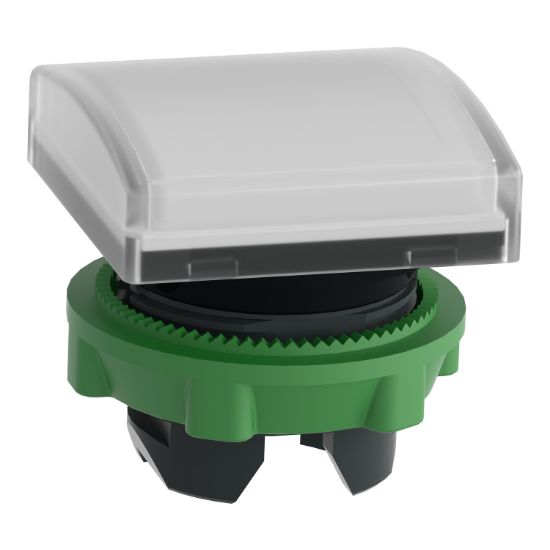 Picture of Head for pilot light, Harmony XB5, square white, 22mm, with plain lens, universal LED