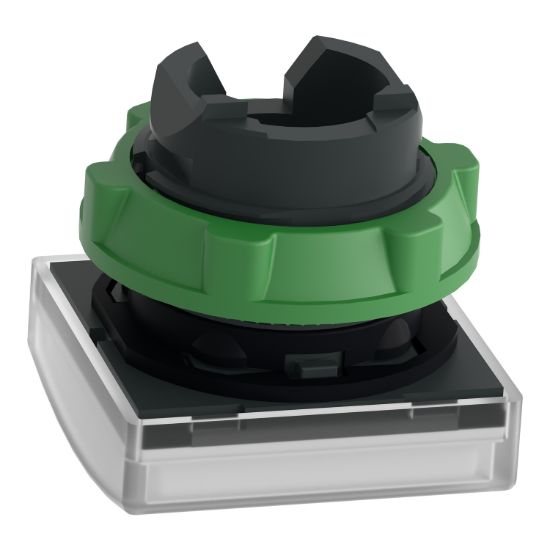 Picture of Head for pilot light, Harmony XB5, square white, 22mm, with plain lens, universal LED