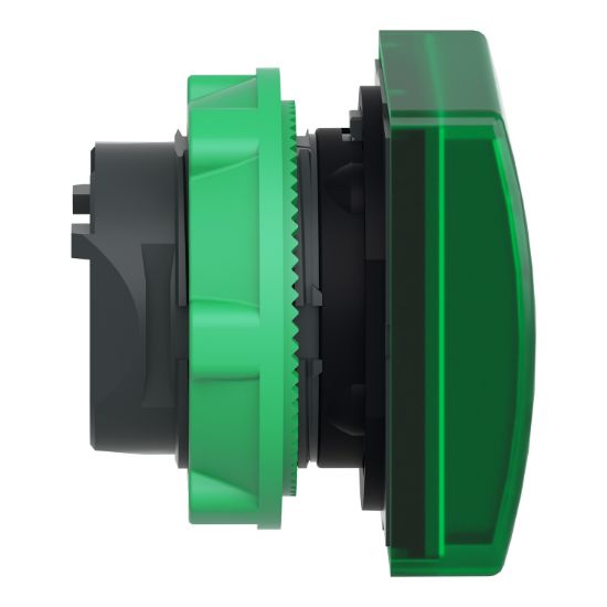 Picture of Head for pilot light, Harmony XB5, square green, 22mm, with plain lens, universal LED