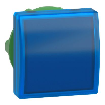 Picture of Head for pilot light, Harmony XB5, plastic, blue square, 22mm, universal LED, plain lens