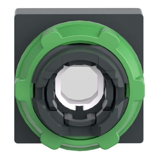 Picture of Head for illuminated push button, Harmony XB5, white square projecting, 22mm, universal LED, spring return, unmarked