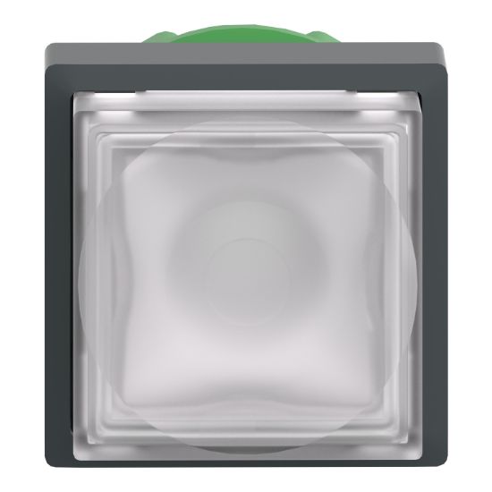 Picture of Head for illuminated push button, Harmony XB5, white square projecting, 22mm, universal LED, spring return, unmarked