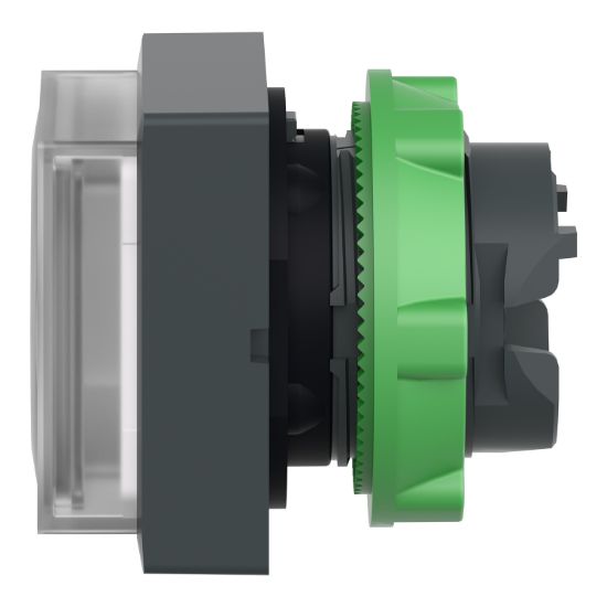 Picture of Head for illuminated push button, Harmony XB5, white square projecting, 22mm, universal LED, spring return, unmarked