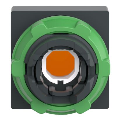 Picture of Head for illuminated push button, Harmony XB5, plastic, orange projecting, 22mm, universal LED, for insertion of legend