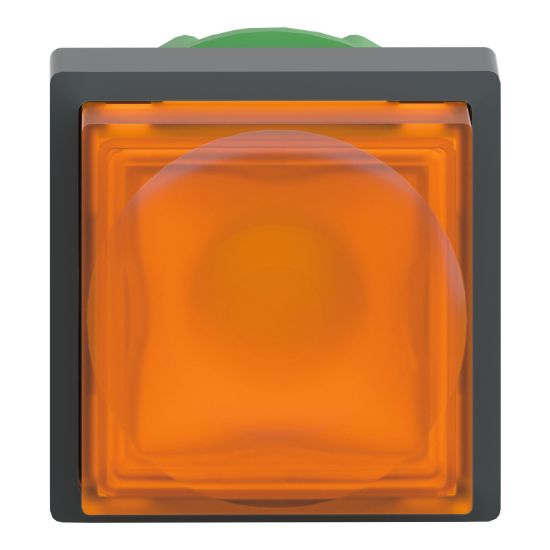 Picture of Head for illuminated push button, Harmony XB5, plastic, orange projecting, 22mm, universal LED, for insertion of legend