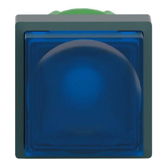 Picture of Head for illuminated push button, Harmony XB5, plastic, blue square projecting, 22mm, universal LED,