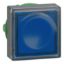 Picture of Head for illuminated push button, Harmony XB5, plastic, blue square flush, 22mm, universal LED, for insertion of legend