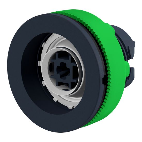 Picture of Antimicrobial Flush mounted push button head, Harmony XB5, plastic, without cap, 30mm, spring return