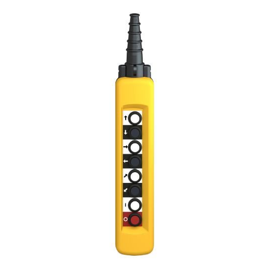 Picture of Pendant control station, Harmony XAC, plastic, yellow, 8 push buttons with NO+NC