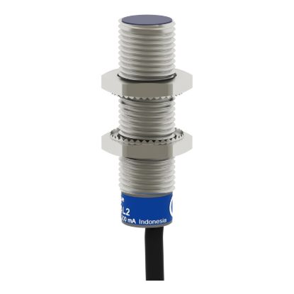 Picture of Inductive proximity sensors XS, inductive sensor XS6 M12, L54mm, brass, Sn4mm, 12...48 VDC, cable 2 m
