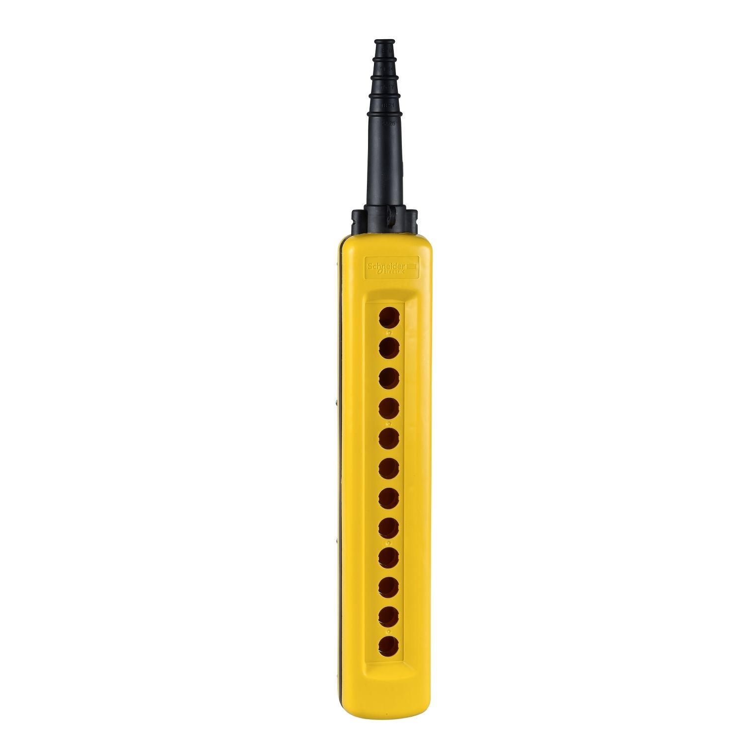 Picture of Empty pendant control station, Harmony XAC, plastic, yellow, 12 cut outs