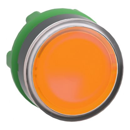 Picture of Head for illuminated push button, Harmony XB5, Harmony XALF, plastic, orange flush, 22mm, universal LED,