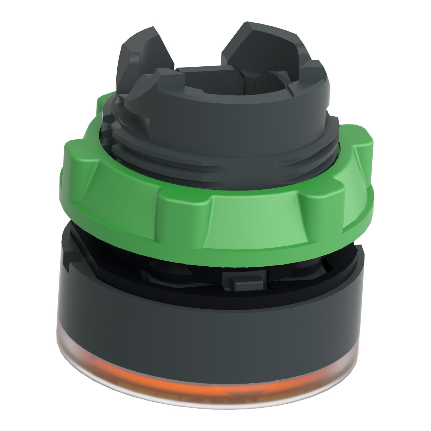 Picture of Head for illuminated push button, Harmony XB5, Harmony XALF, plastic, orange flush, 22mm, universal LED,