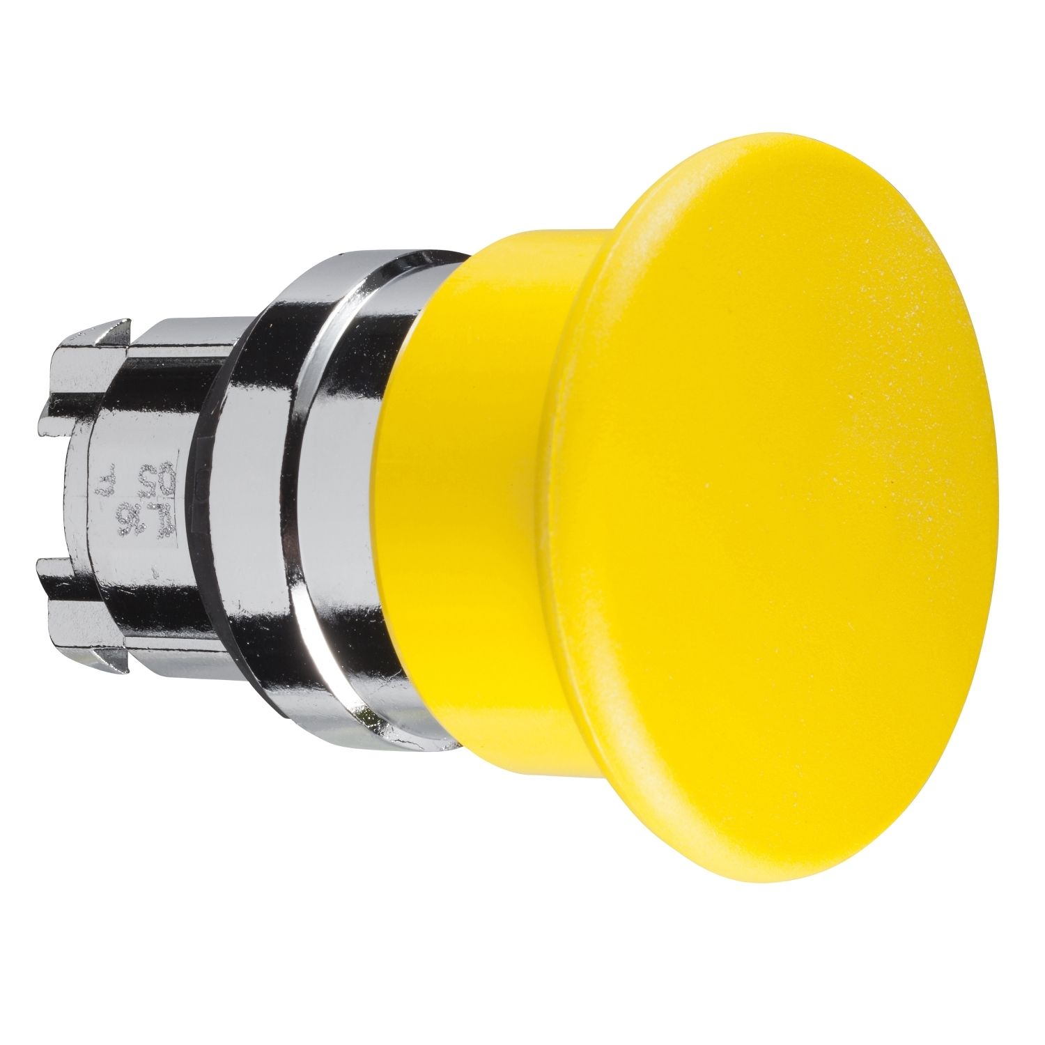 Picture of Head for non illuminated pushbutton, Harmony XB4, mushroom 40mm, metal, yellow, 22mm, spring return