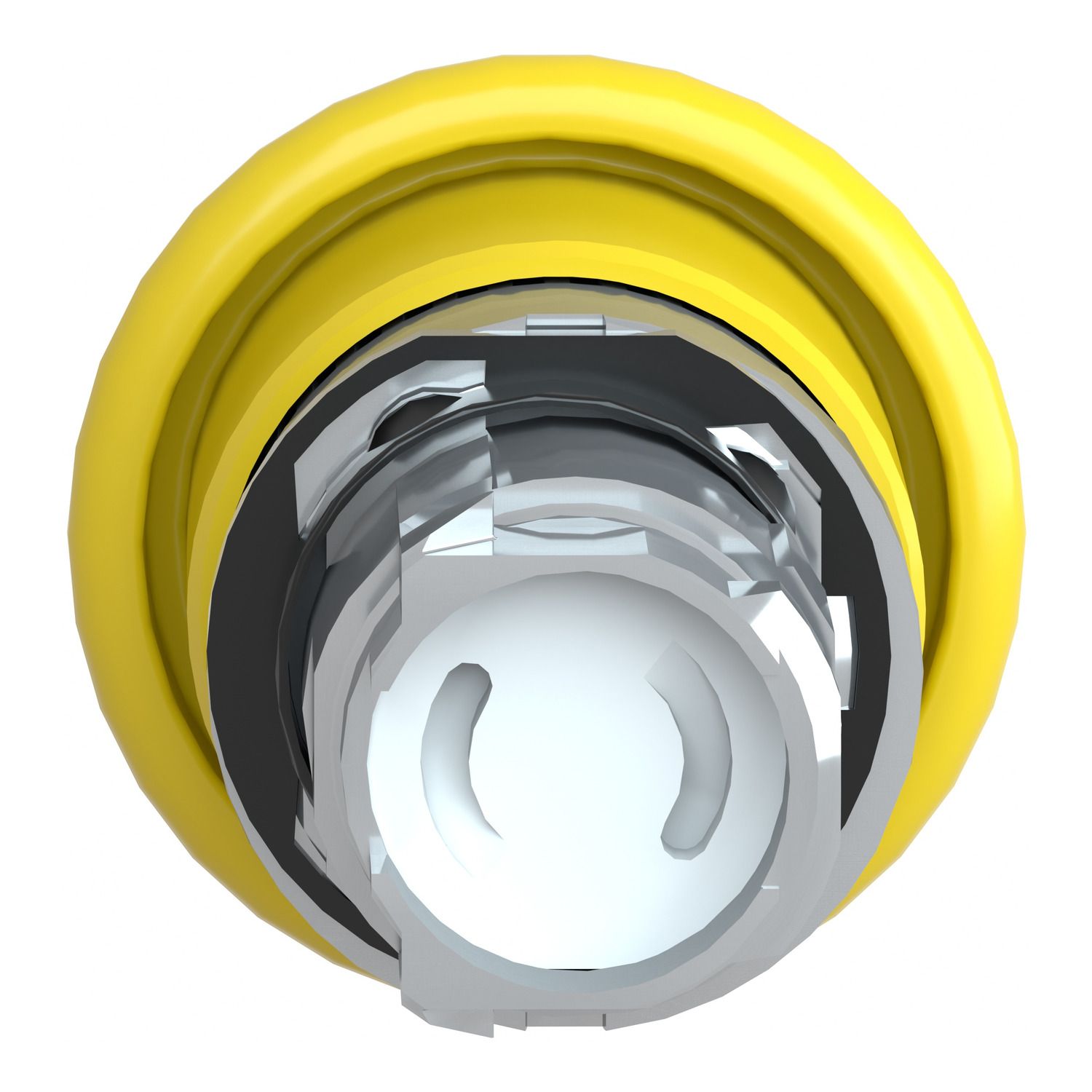 Picture of Head for non illuminated pushbutton, Harmony XB4, mushroom 40mm, metal, yellow, 22mm, spring return