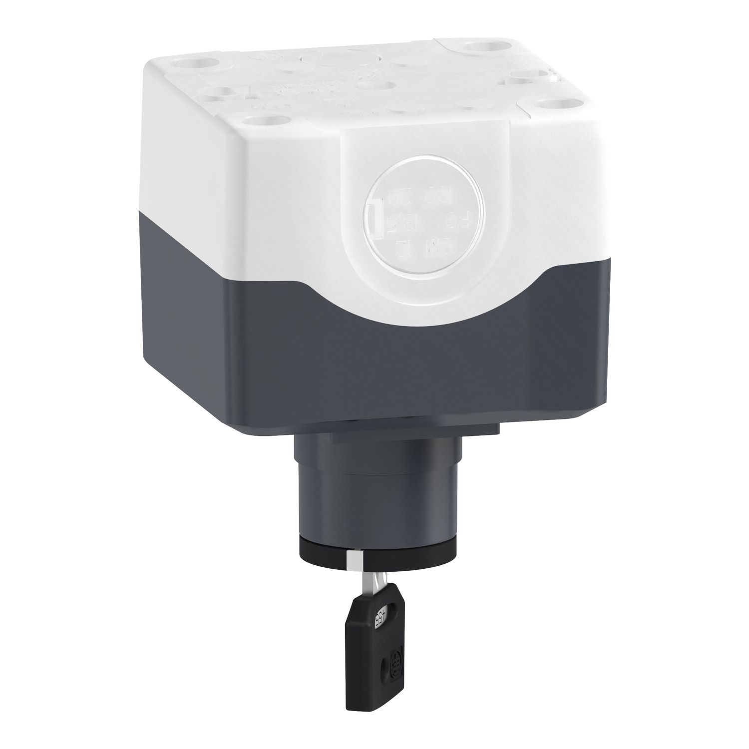 Picture of Control station, Harmony XALD XALK, plastic, dark grey lid, 1 selector key switch 22mm, 1NO