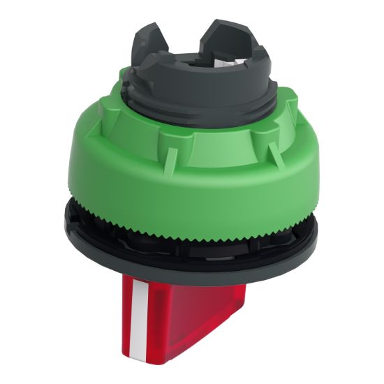 Picture of Head for illuminated selector switch, Harmony XB5, plastic, red handle, universal LED, 2 positions, stay put