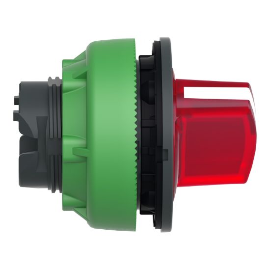 Picture of Head for illuminated selector switch, Harmony XB5, plastic, red handle, universal LED, 2 positions, stay put