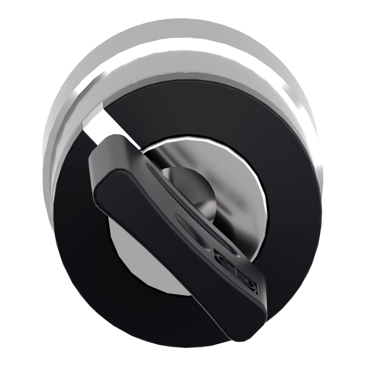 Picture of Key switch selector head, Harmony XB4, metal, black, 22mm, key 421E, 2 positions, stay put