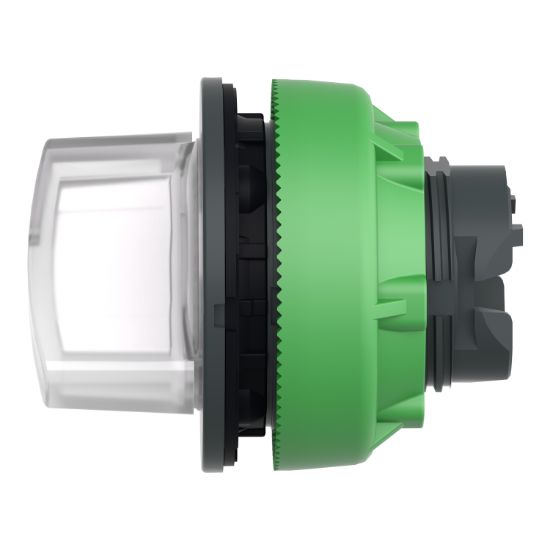 Picture of Head for illuminated selector switch, Harmony XB5, plastic, white handle, universal LED, 2 positions, spring return