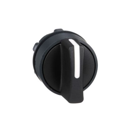 Picture of Selector switch head, Harmony XB5, plastic, black, 22mm, 3 positions, stay put